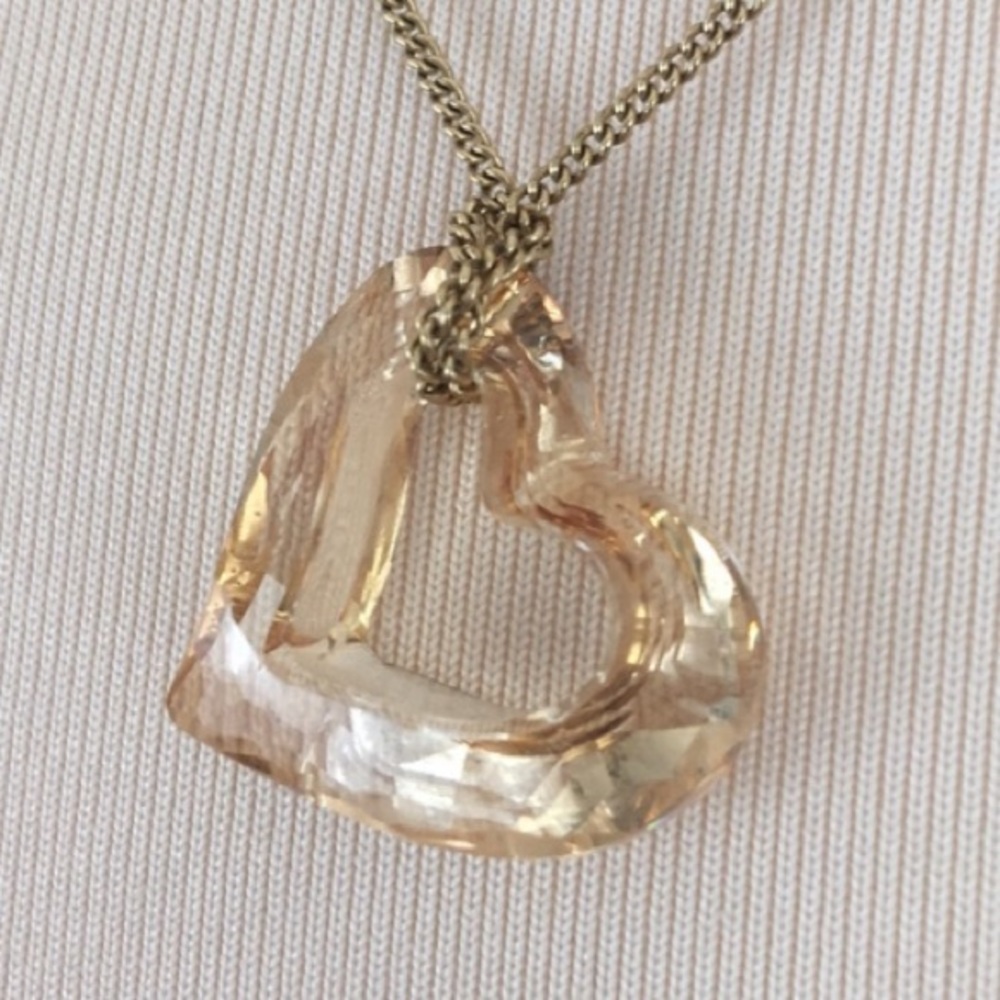 Swarovski crystal rose gold heart necklace